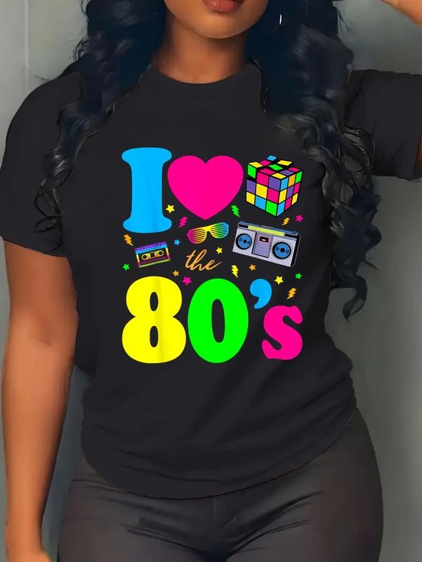 cotton I Love The 80s Clothes for Women and Men Party Funny Tee T-Shirt casual Fashion graphic tees for women Hoodie,...