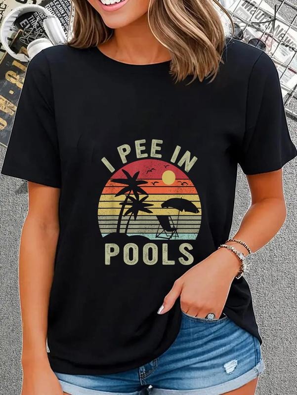 cotton I Pee in Pools, Sarcastic Sayings for Pools Lovers Retro T-Shirt casual Fashion graphic tees women Hoodie, Sweatshirt