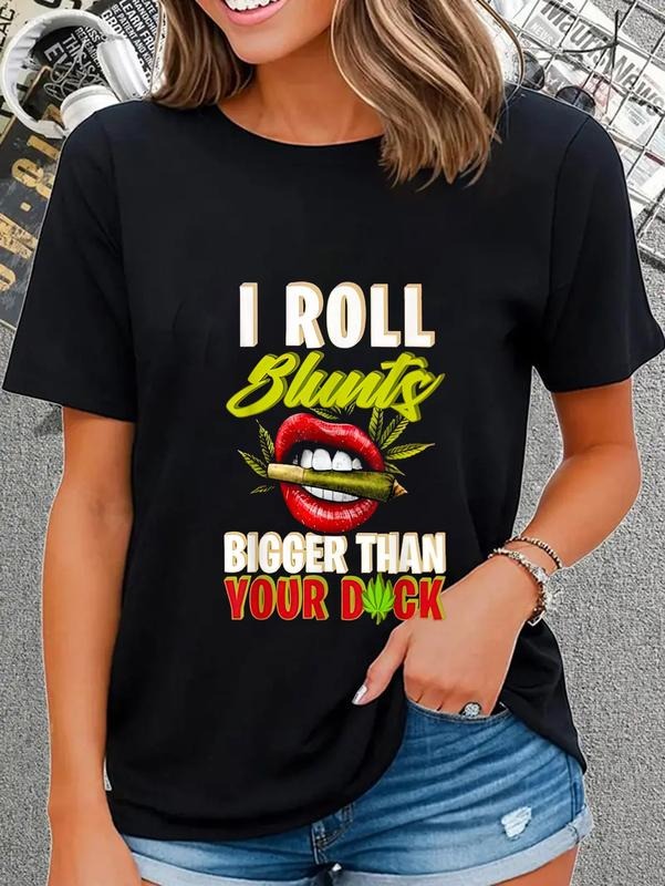 cotton I Roll Blunts Bigger Than Your Duck T-Shirt casual Fashion graphic tees for women Hoodie, Sweatshirt