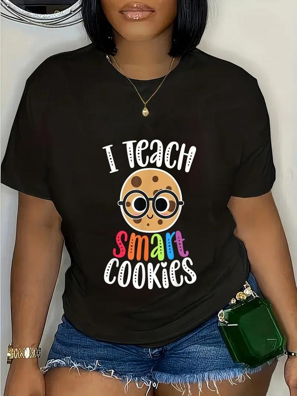 cotton I Teach Smart Cookies Funny Cute Back To School Teacher T-Shirt casual Fashion graphic tees women Hoodie, Sweatshirt