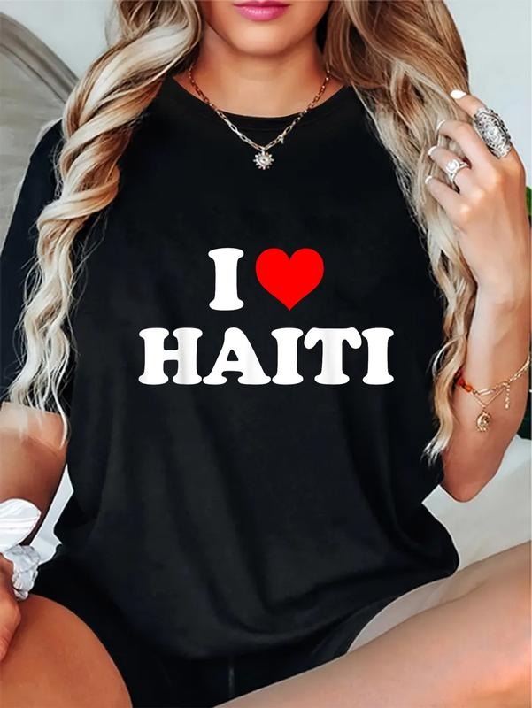 cotton I heart Haiti apparel Haiti - I Love Haiti T-Shirt casual Fashion graphic tees women Hoodie, Sweatshirt