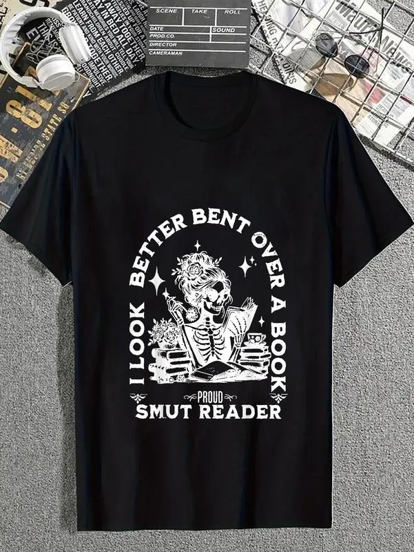 cotton I look Better Bent Over A Book Smut Reader T-Shirt casual Fashion graphic tees for women Hoodie, Sweatshirt