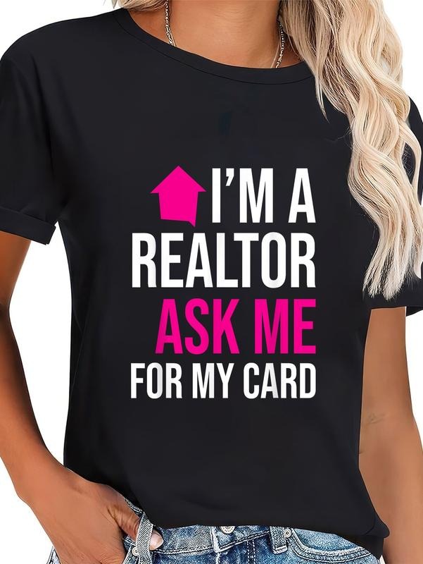cotton I'm A Realtor Ask me for my Card T-Shirt Property Shirt T-Shirt casual Fashion graphic tees women Hoodie, Sweatshirt