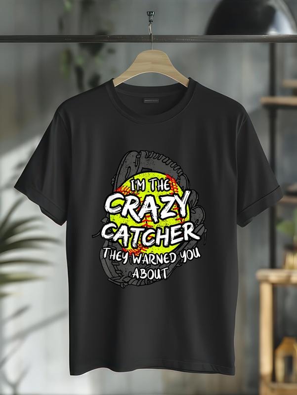 cotton I'm The Crazy Catcher They Warned You About Softball T-Shirt casual Fashion graphic tees for women Hoodie, Sweatshirt