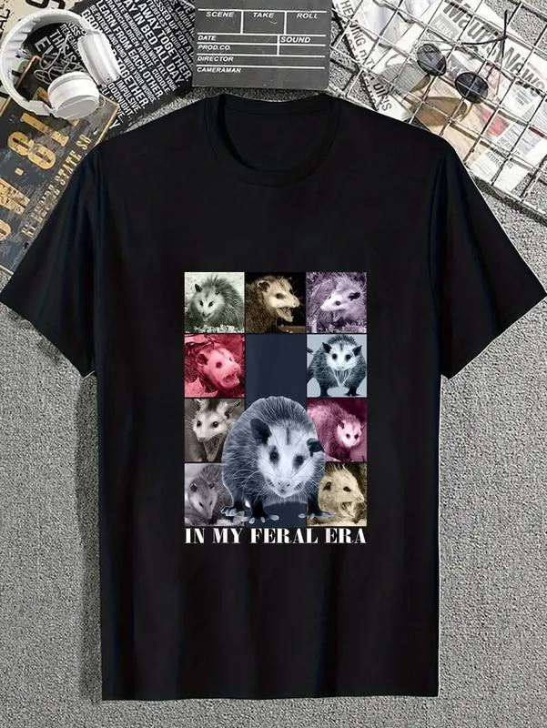 cotton In My Feral Era Funny Opossum Meme Possum T-Shirt casual Fashion graphic tees for women Hoodie, Sweatshirt