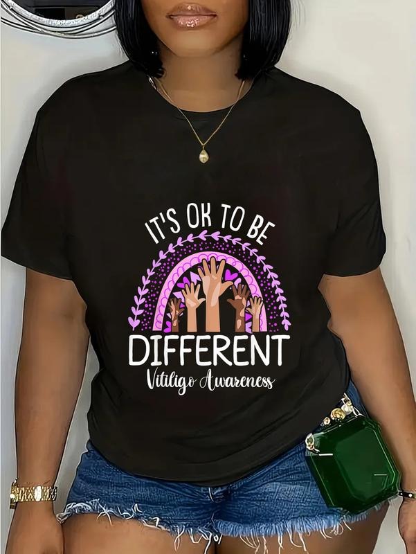 cotton It's Ok To Be Different Vitiligo Awareness T-Shirt casual Fashion graphic tees women Hoodie, Sweatshirt