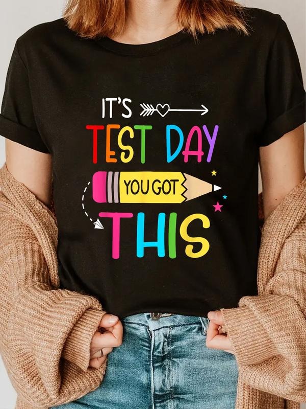 cotton Its Test Day You Got This Testing Day Teacher Student Gifts T-Shirt casual Fashion graphic tees women Hoodie,...