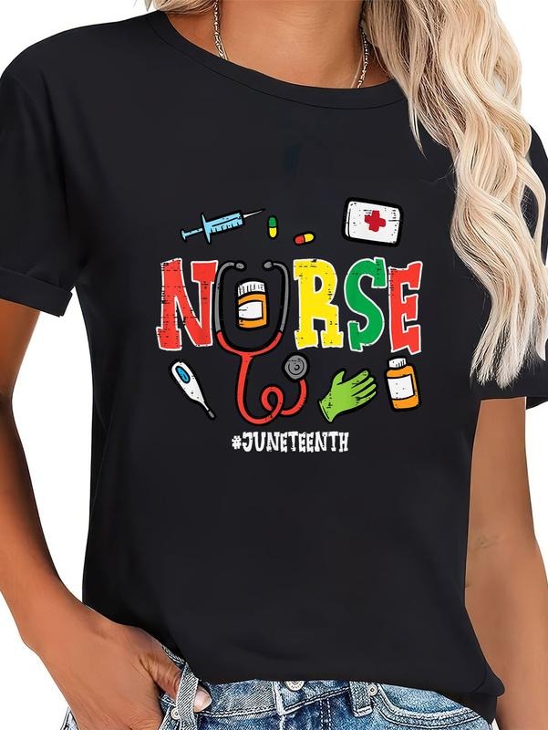 cotton Juneteenth Nurse Black Freedom Day 1865 Scrub Top Women Men T-Shirt casual Fashion graphic tees for women Hoodie,...