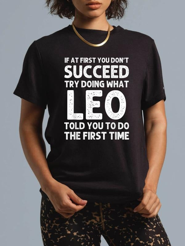 cotton LEO Gift Name Personalized Birthday Funny Christmas Joke T-Shirt casual Fashion graphic tees women Hoodie, Sweatshirt