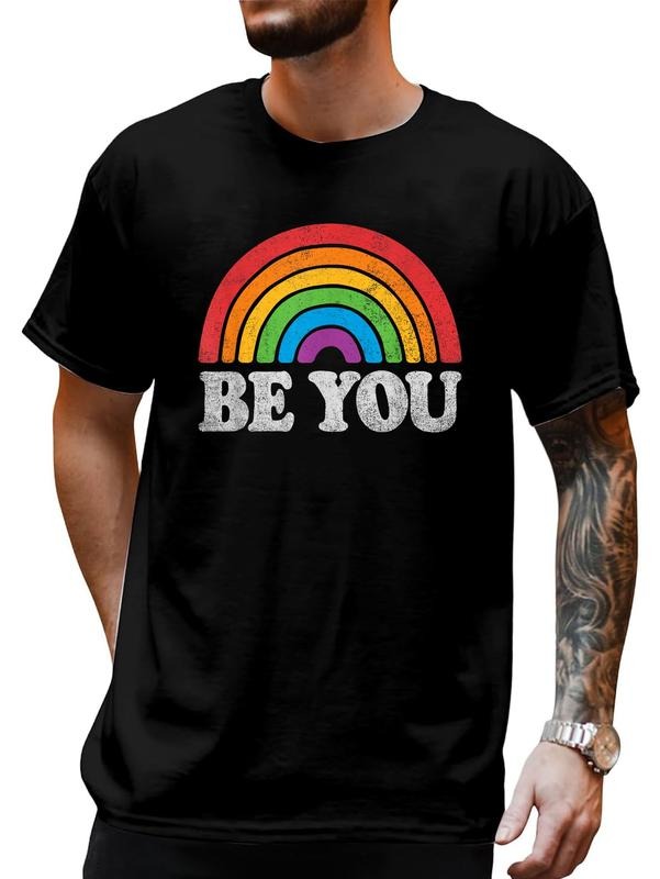 cotton LGBTQ Be You Gay Pride LGBT Ally Rainbow Flag Retro Vintage T-Shirt casual Fashion graphic tees for women Hoodie,...