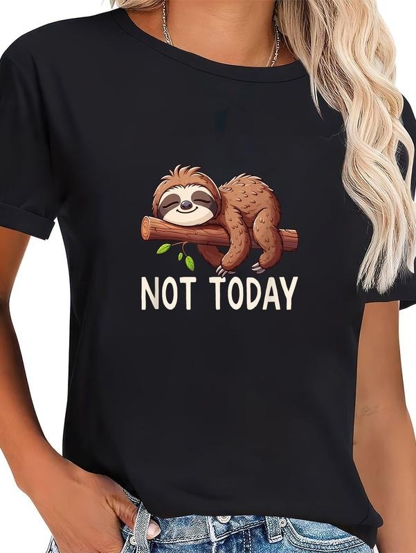 cotton Lazy Napping & Sleepin Sloth Not Today Sloth T-Shirt casual Fashion graphic tees for women Hoodie, Sweatshirt