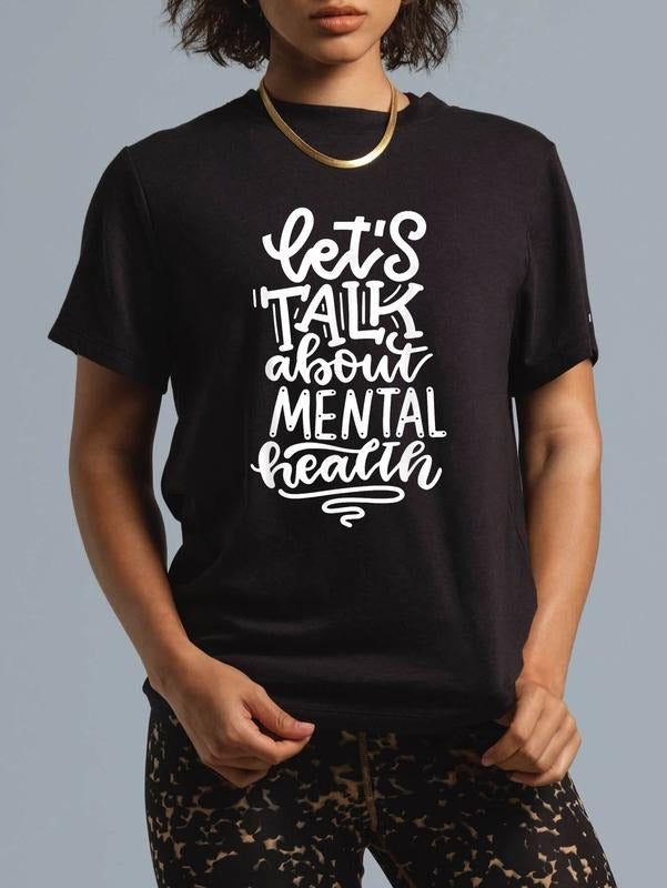 cotton Lets Talk About Mental Health T-Shirt casual Fashion graphic tees women Hoodie, Sweatshirt | UrbanDripWear.com