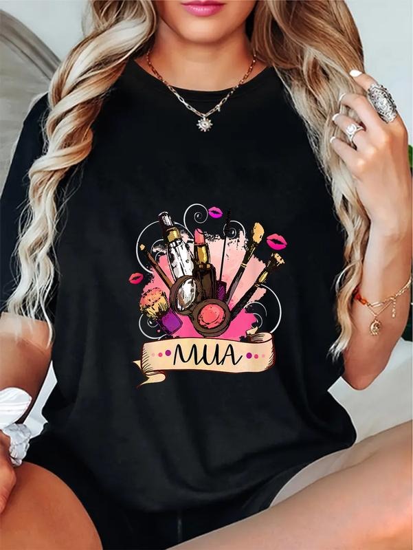 cotton MUA T-Shirt | MakeUp Artists, Cosmetologist, Beautician casual Fashion graphic tees women Hoodie, Sweatshirt
