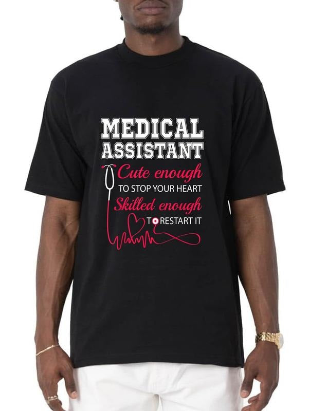 cotton Medical Assistant Cute Nurse Stop Heart Male Female Nursing T-Shirt casual Fashion graphic tees Hoodie, Sweatshirt