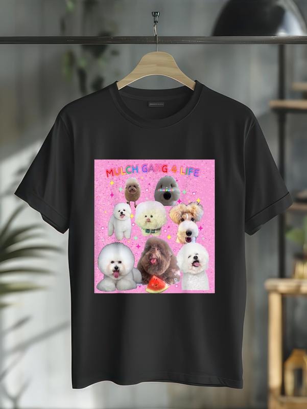 cotton Mulch Gang 4 Life MulchMaxxing Puppy Dog Meme Mulchposting T-Shirt casual Fashion graphic tees for women Hoodie,...