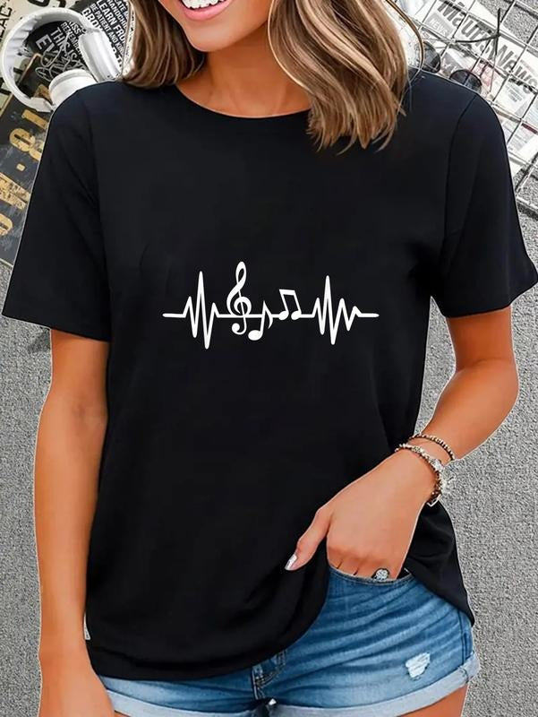cotton Music frequency T-Shirt casual Fashion graphic tees Hoodie, Sweatshirt | UrbanDripWear.com