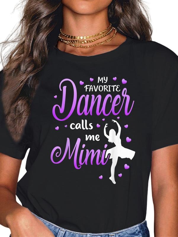 cotton My Favorite Dancer Calls Me Mimi Dance Grandma Grandkid T-Shirt casual Fashion graphic tees women Hoodie, Sweatshirt
