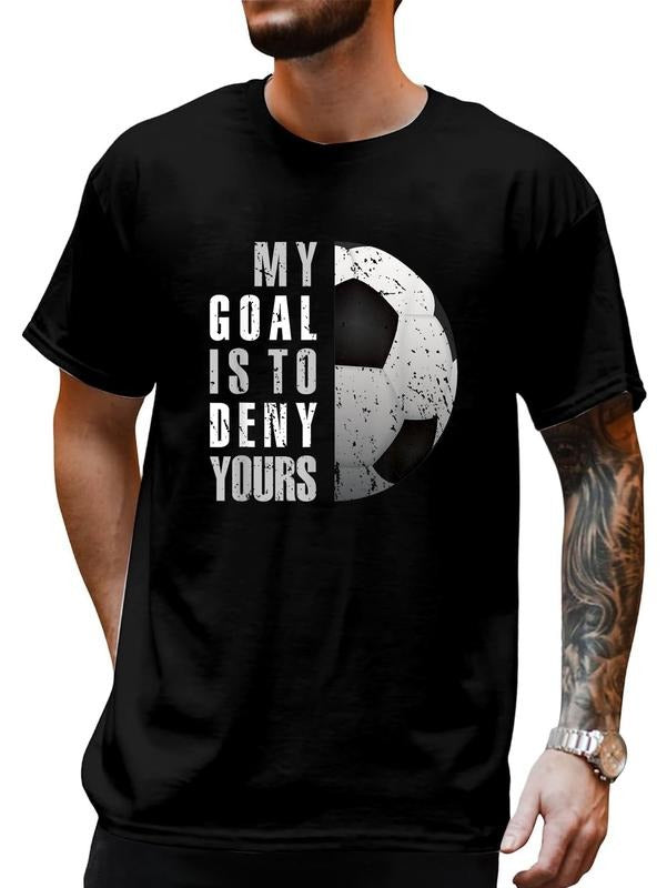 cotton My Goal Is To Deny Yours Soccer Goalie Distressed Goalkeeper T-Shirt casual Fashion graphic tees women Hoodie,...