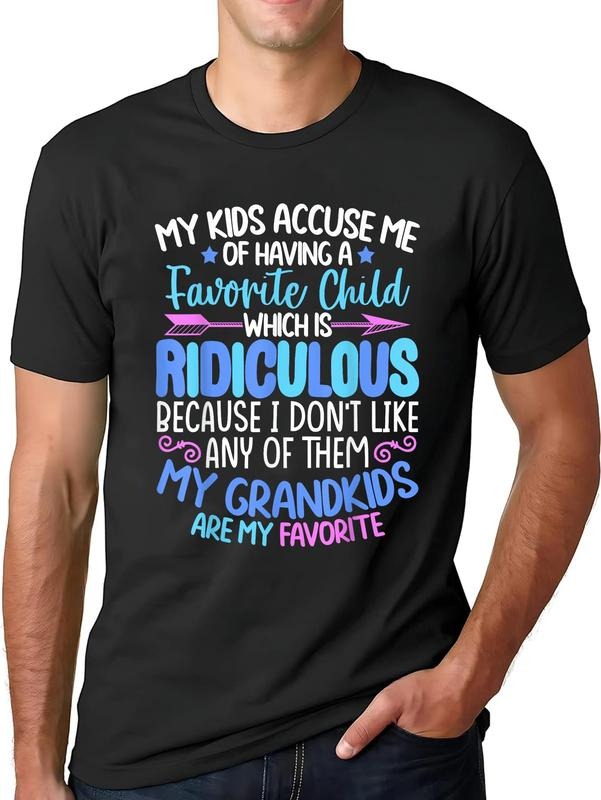 cotton My Grandkids Are Favorite Funny Family Grandpa Grandma T-Shirt casual Fashion graphic tees women Hoodie, Sweatshirt