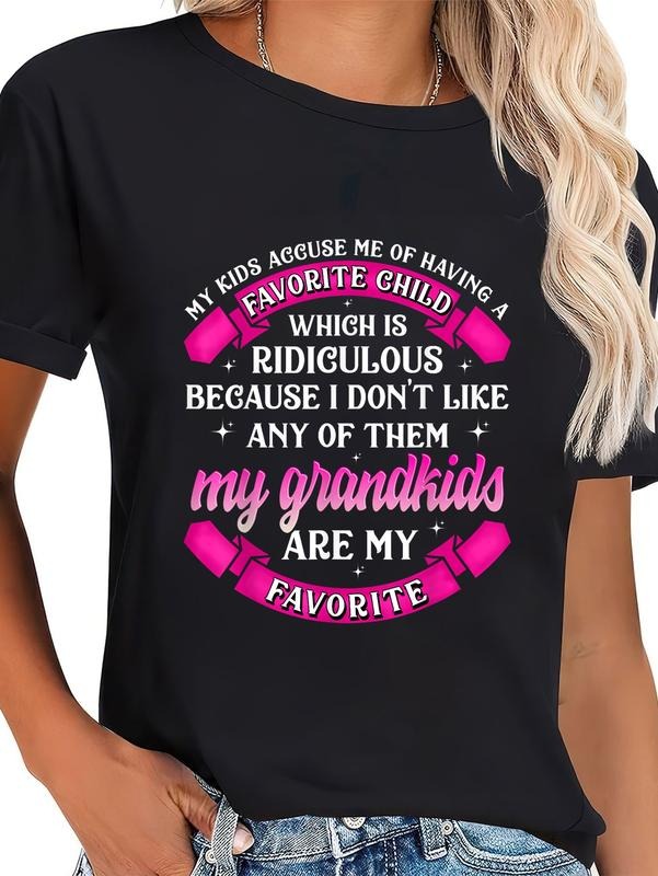 cotton My Grandkids Are My Favorite Tshirt Funny Grandparents Gifts T-Shirt casual Fashion graphic tees women Hoodie,...