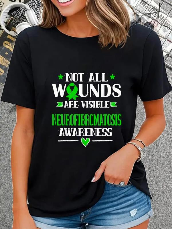 cotton NF1 TShirt - Not All Wounds Are Visible Shirt T-Shirt casual Fashion graphic tees Hoodie, Sweatshirt