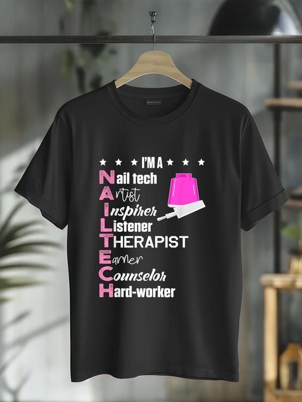 cotton Nail Technician Counselor Nail Tech Artist Manicurist T-Shirt casual Fashion graphic tees women Hoodie, Sweatshirt
