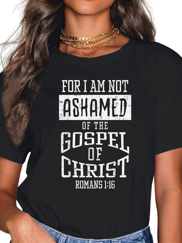 cotton Not Ashamed Gospel Bible Verse God Jesus Christian Gift T-Shirt casual Fashion graphic tees for women Hoodie,...
