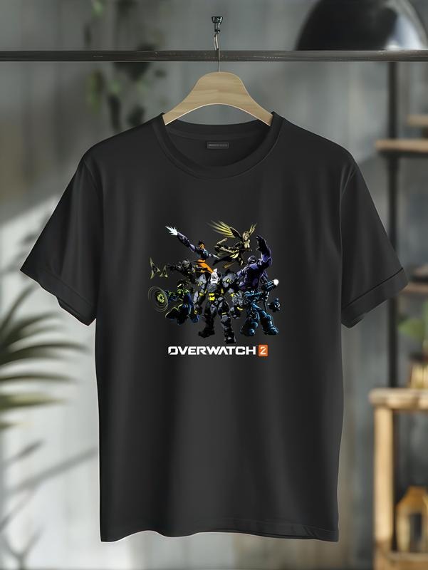 cotton Overwatch 2 Dark Group Action Shot T-Shirt casual Fashion graphic tees for women Hoodie, Sweatshirt