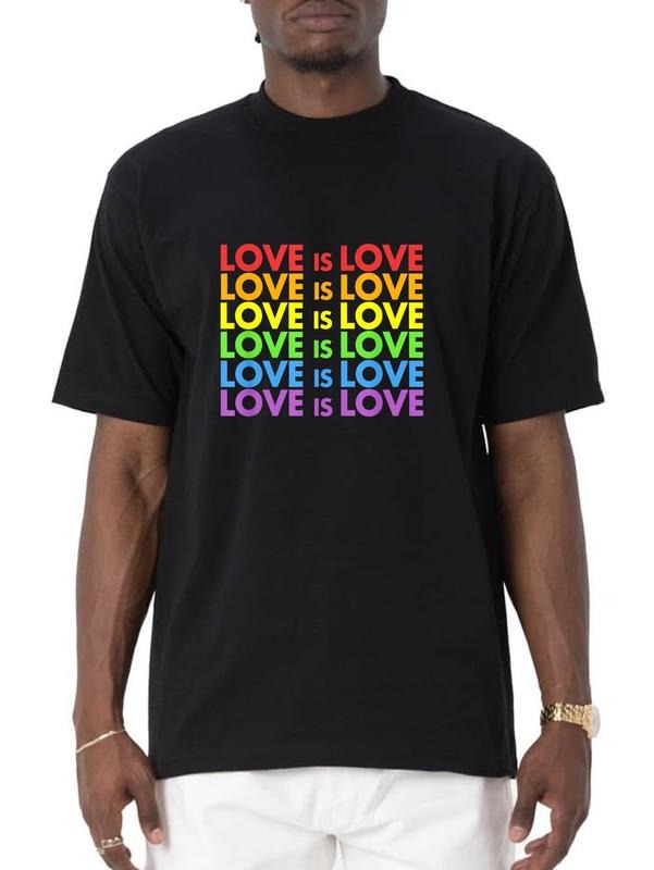 cotton Pride March Shirt Rainbow LGBT Equality, love is love T-Shirt casual Fashion graphic tees for women Hoodie, Sweatshirt