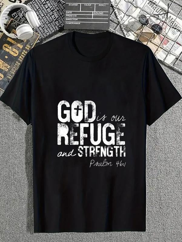 cotton Psalm 46:1 God Is Our Refuge Jesus Christian Bible Gift T-Shirt casual Fashion graphic tees for women Hoodie,...