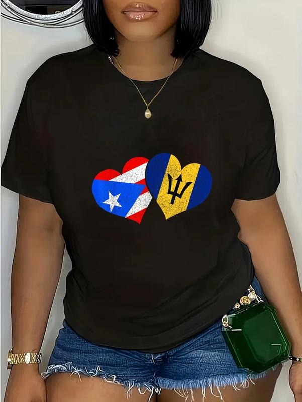cotton Puerto Rico Barbados Pride Heritage Puerto Rican Flag T-Shirt casual Fashion graphic tees for women Hoodie, Sweatshirt