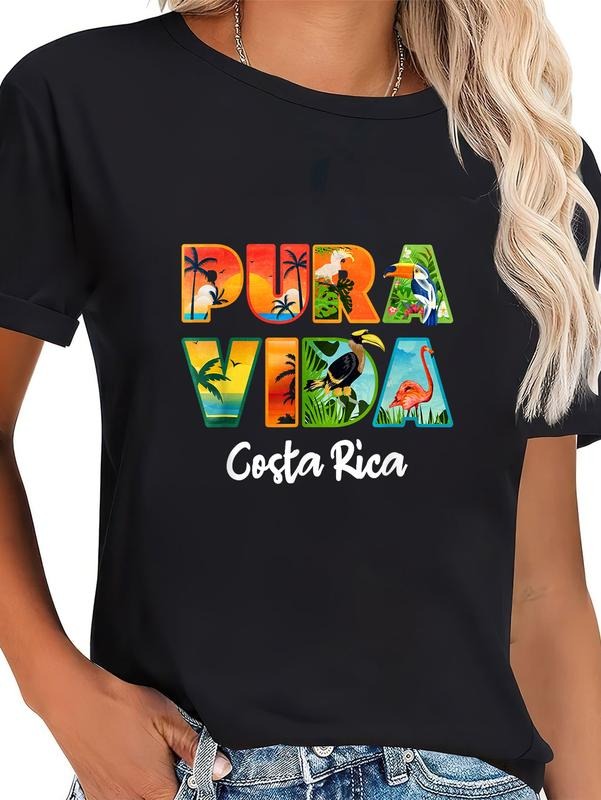 cotton Pura Vida Costa Rica Souvenir - Cool Central America Travel T-Shirt casual Fashion graphic tees for women Hoodie,...