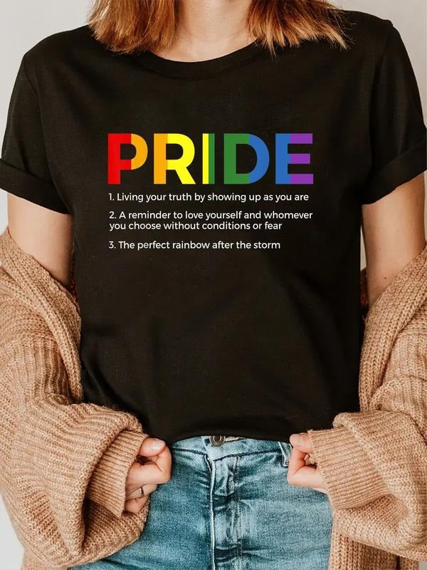 cotton Rainbow Flag Pride Definition Gay Rights LGBTQ+ Pride T-Shirt casual Fashion graphic tees for women Hoodie, Sweatshirt