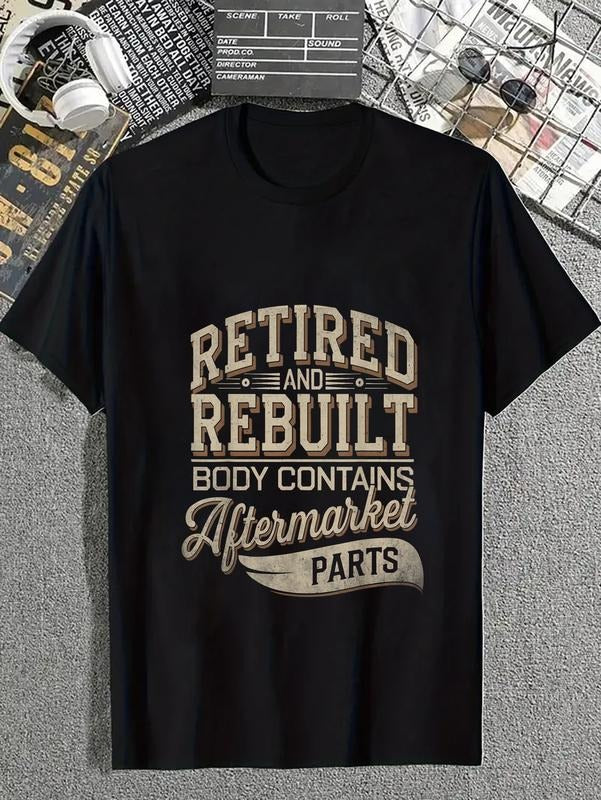 cotton Retired And Rebuilt Body Contains Aftermarket Parts Retro T-Shirt casual Fashion graphic tees for women Hoodie,...