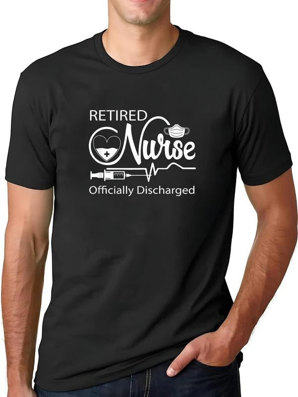 cotton Retired Nurse Officially Discharged Retirement Party Gift T-Shirt casual Fashion graphic tees for women Hoodie,...