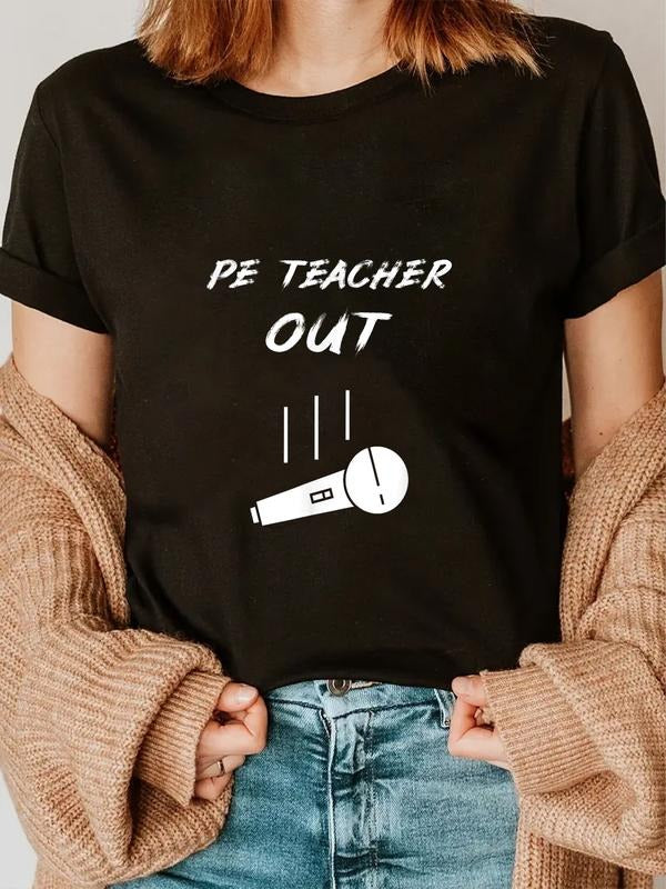 cotton Retired PE Teacher Out Retirement End Of School Year Pension T-Shirt casual Fashion graphic tees women Hoodie,...