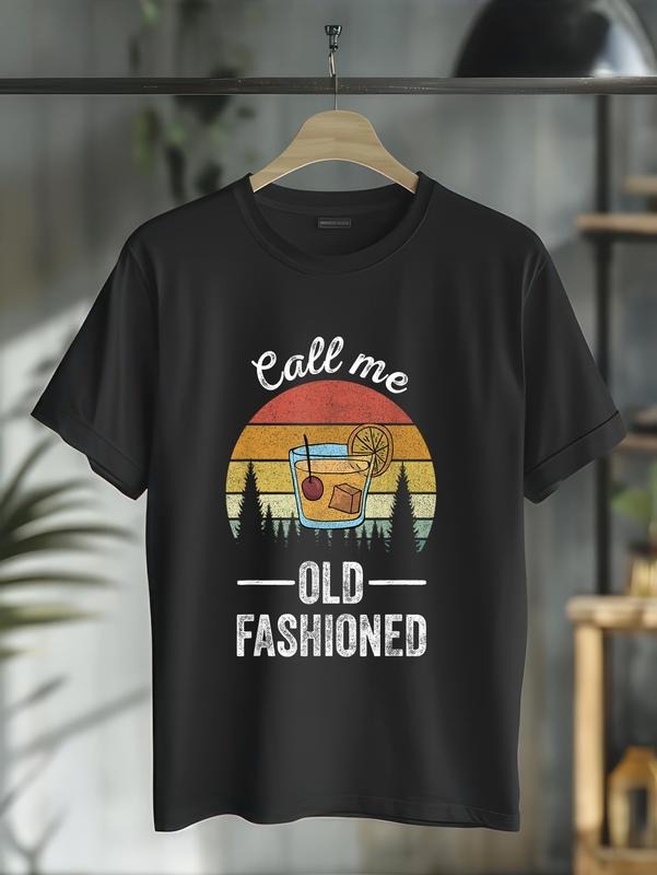 cotton Retro Call Me Old Fashioned Whiskey Wisconsin Funny Vintage T-Shirt casual Fashion graphic tees for women Hoodie,...