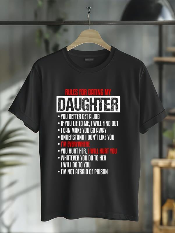 cotton Rules for Dating My Daughter-Beautiful Daughter- Dad Gifts T-Shirt casual Fashion graphic tees women Hoodie,...