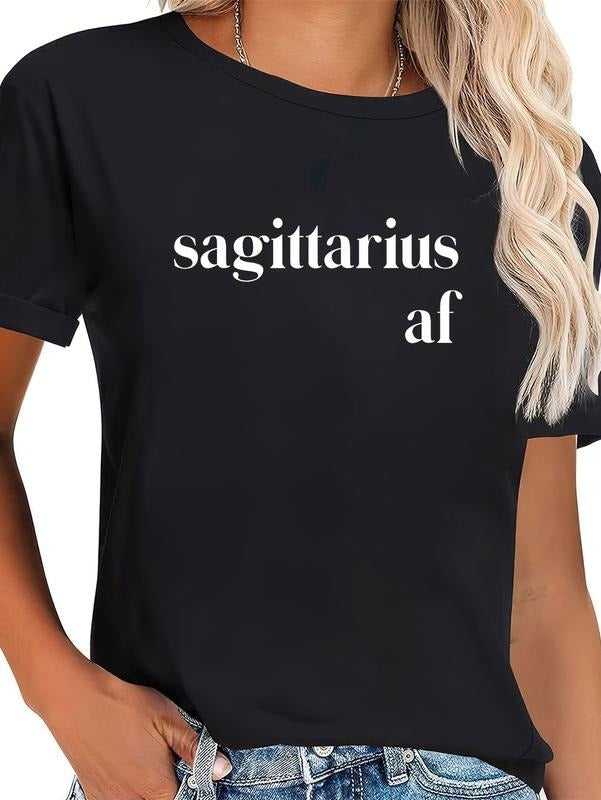 cotton Sagittarius AF Womens Mens Zodiac Birthday T-Shirt casual Fashion graphic tees for women Hoodie, Sweatshirt