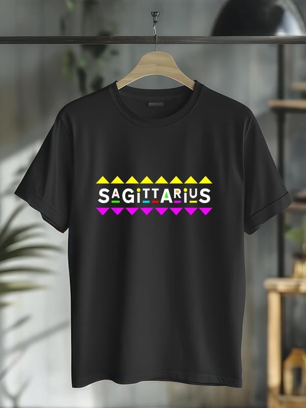 cotton Sagittarius Zodiac Design 90s Style T-Shirt casual Fashion graphic tees for women Hoodie, Sweatshirt