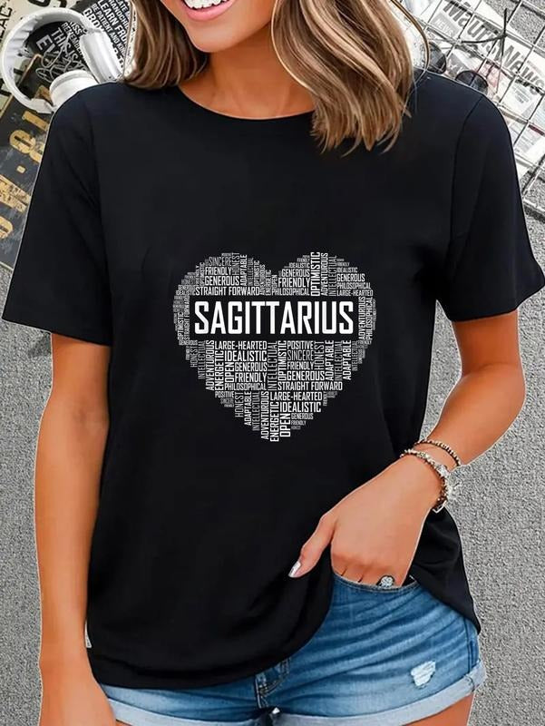 cotton Sagittarius Zodiac Traits Horoscope Astrology Sign Gift T-Shirt casual Fashion graphic tees for women Hoodie,...