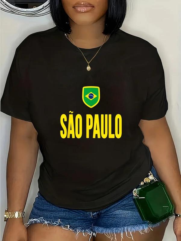 cotton Sao Paulo T-shirt Brazil Brazilian Souvenir Gift T-Shirt casual Fashion graphic tees Hoodie, Sweatshirt