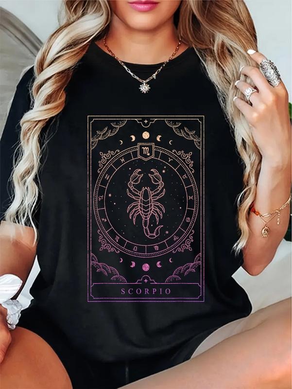 cotton Scorpio Birthday Present Women Girl Zodiac Sign T-Shirt casual Fashion graphic tees for women Hoodie, Sweatshirt