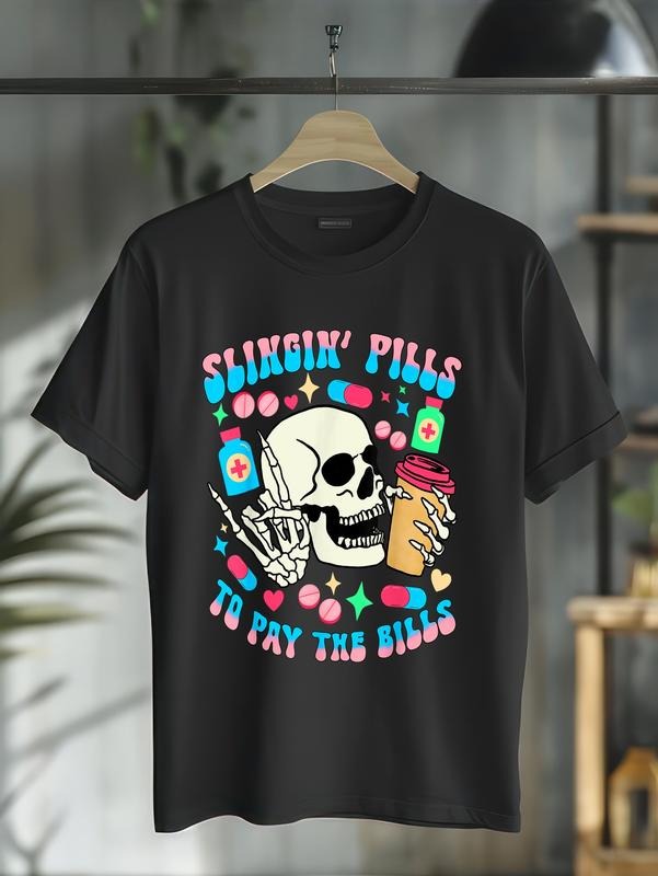 cotton Slinging pills to pay the bills pill bottle medical pharmacy T-Shirt casual Fashion graphic tees for women Hoodie,...