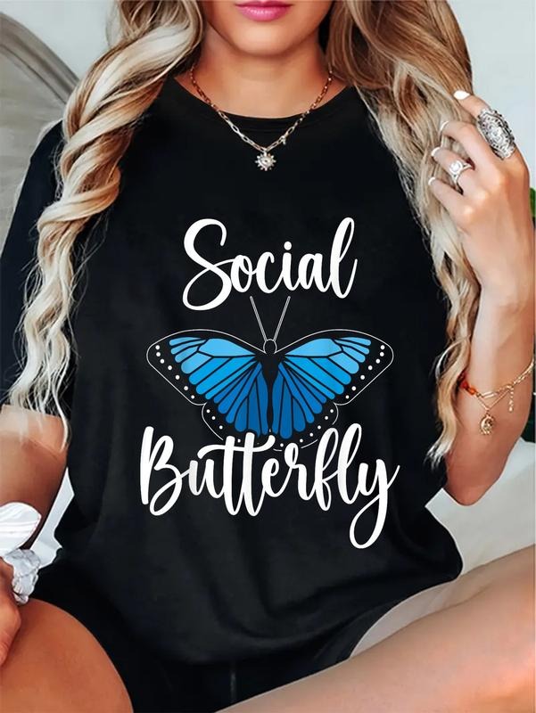 cotton Social Butterfly Behavior Extroverted Extrovert T-Shirt casual Fashion graphic tees for women Hoodie, Sweatshirt
