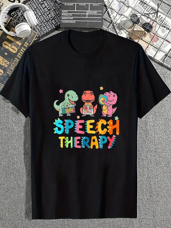 cotton Speech Squad Cute Dinosaur Speech Therapy Speech Pathologist T-Shirt casual Fashion graphic tees for women Hoodie,...