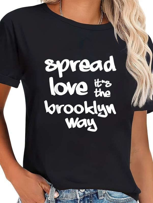 cotton Spread Love The Brooklyn Way NYC Graffiti Designs T-Shirt casual Fashion graphic tees for women Hoodie, Sweatshirt