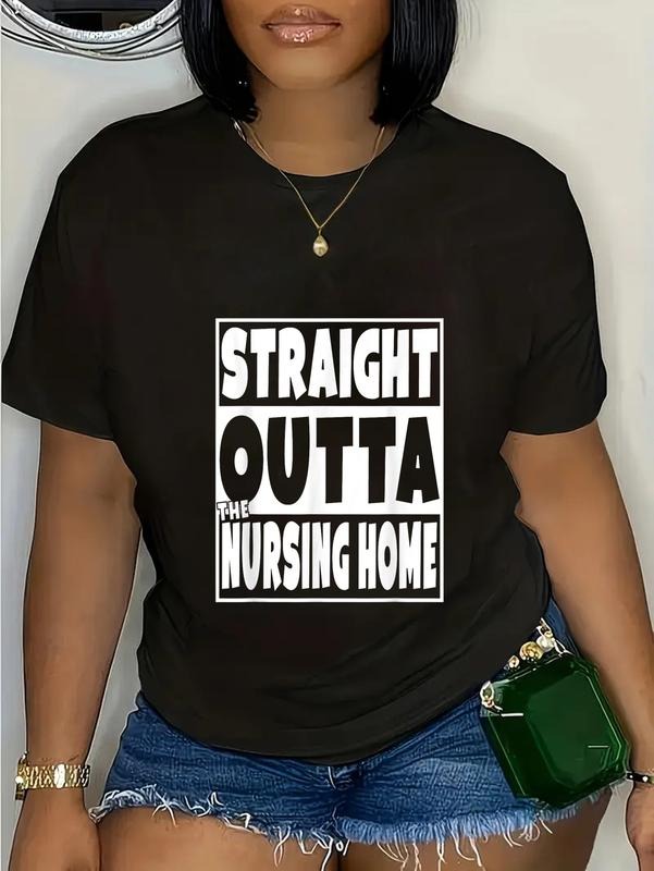 cotton Straight Outta The Nursing Home Funny Senior Citizen Gift T-Shirt casual Fashion graphic tees women Hoodie, Sweatshirt