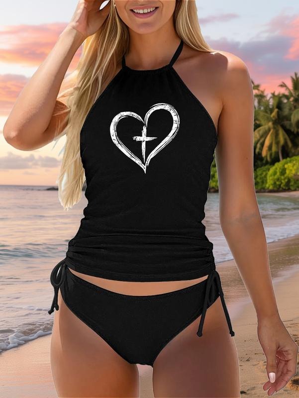 cotton Stylish Cross In Heart Christian T-Shirt T-Shirt casual Fashion graphic tees for women Hoodie, Sweatshirt