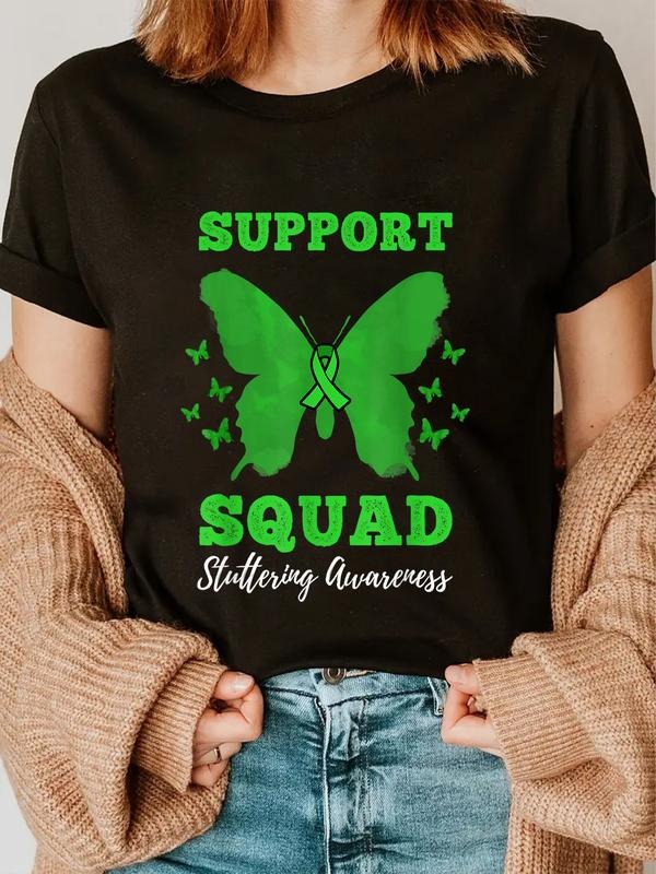 cotton Support Squad Stuttering Awareness T-Shirt casual Fashion graphic tees women Hoodie, Sweatshirt | UrbanDripWear.com